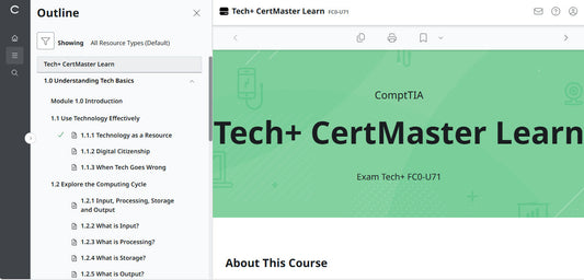 Best Price CertMaster Learn Tech+ (V6) - FC0-U71 (2 Months)