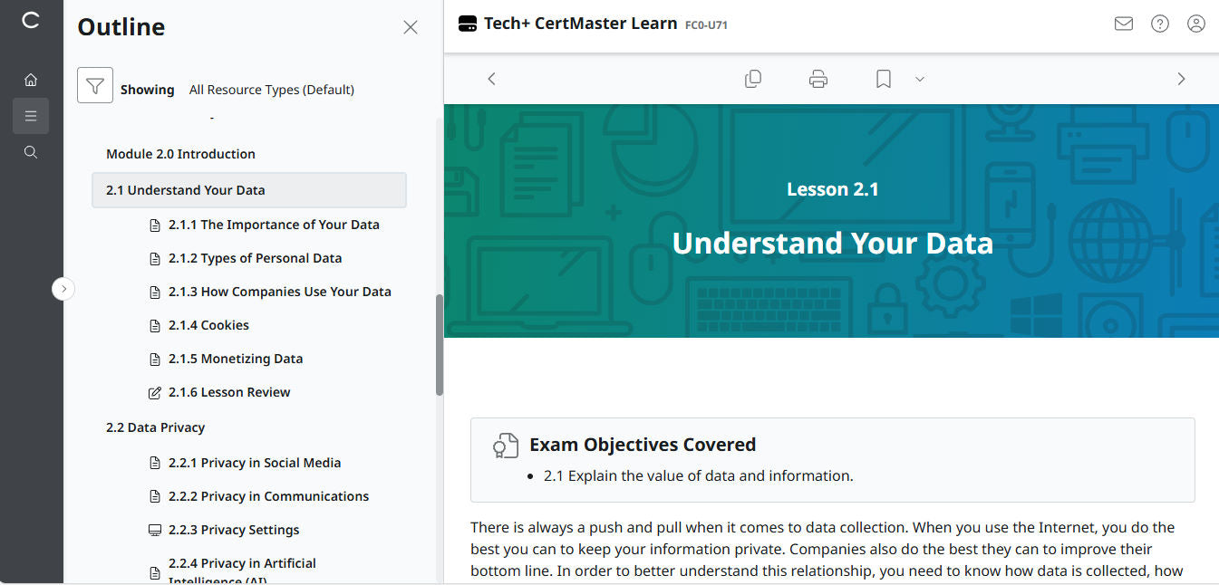 CertMaster Learn Tech+ (V6)  - FC0-U71  (2 Months)
