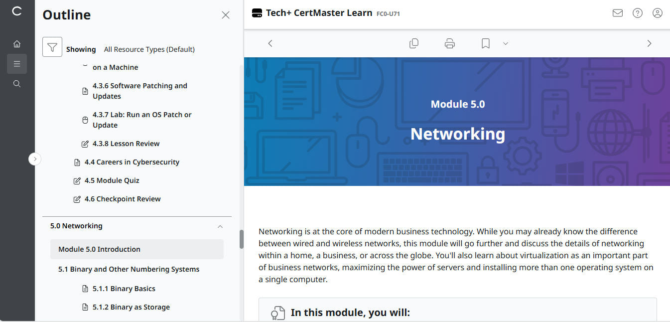 CertMaster Learn Tech+ (V6)  - FC0-U71  (2 Months)