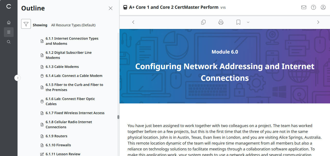 CompTIA A+ Core 1 & 2 CertMaster Perform  (V15)