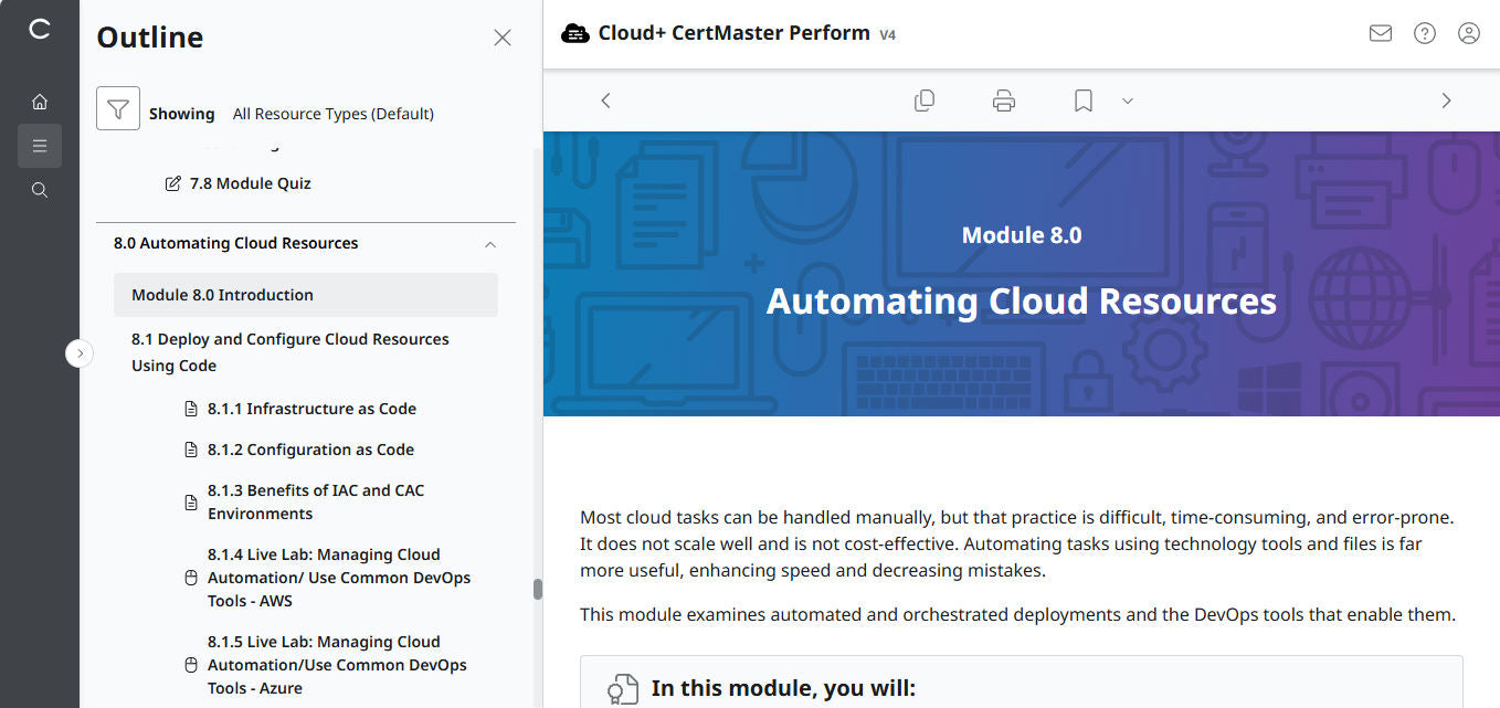 CompTIA Cloud+ CertMaster Perform (CV0-004)